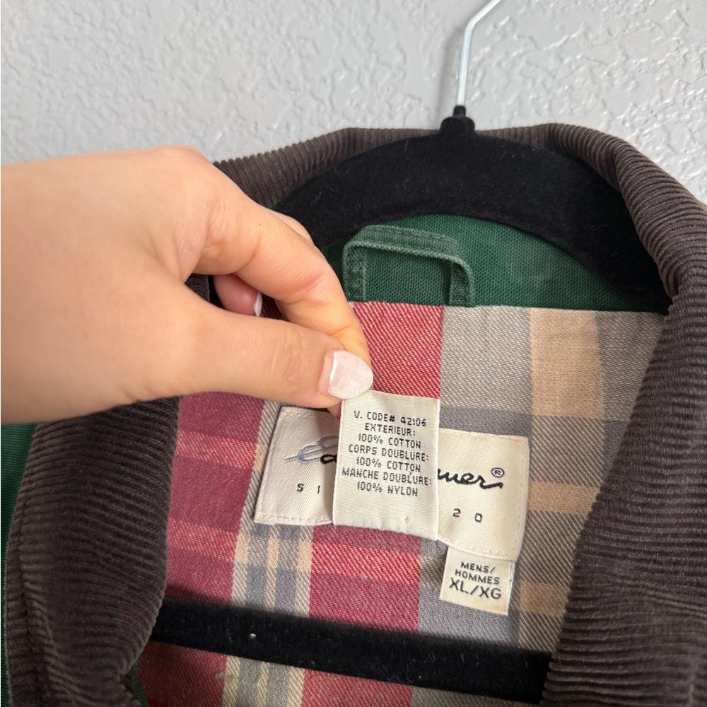 Vintage Eddie Bauer Mens Green Barn Coat Jacket 90s XL - Picture 7 of 10